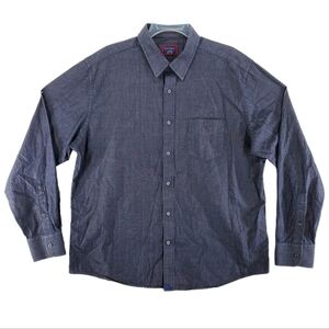 UNTUCKit Shirt Men XL Gray Button Up Long Sleeve 100% Cotton Pocket Casual Dress